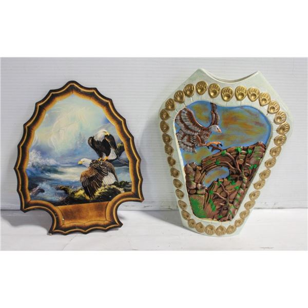 EAGLE VASE & WALL PLAQUE