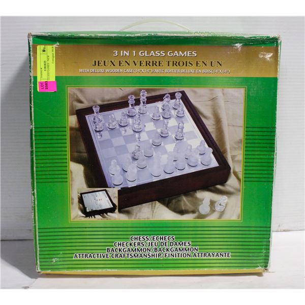 3 IN 1 GLASS GAMES - NEW