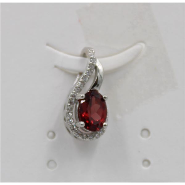 #180-NATURAL PHODOLITE GARNET & CZ PENDANT