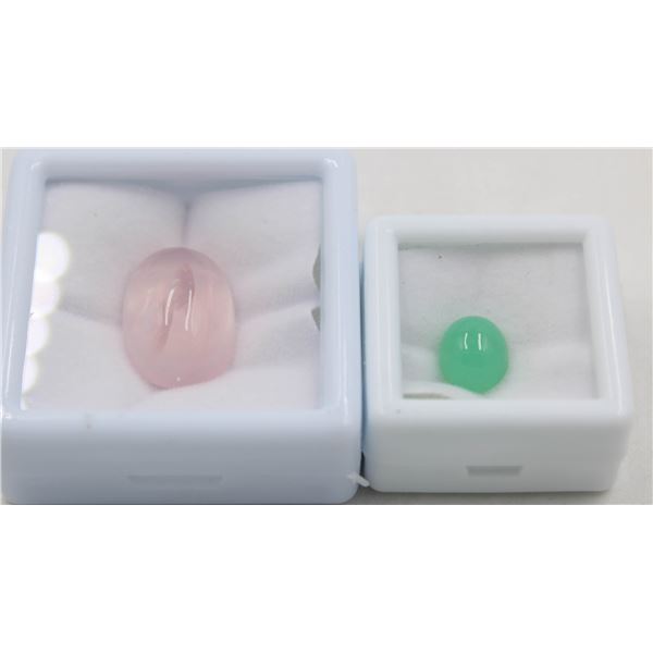 #31-NATURAL PINK ROSE QZ 17.00CT & CHRYSOPRASE