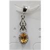 Image 1 : #137-NATURAL YELLOW CITRINE & CZ PENDANT