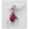 Image 1 : #130-NATURAL RUBY & CZ PENDANT
