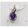Image 1 : #121-NATURAL AMETHYST & CZ  PENDANT