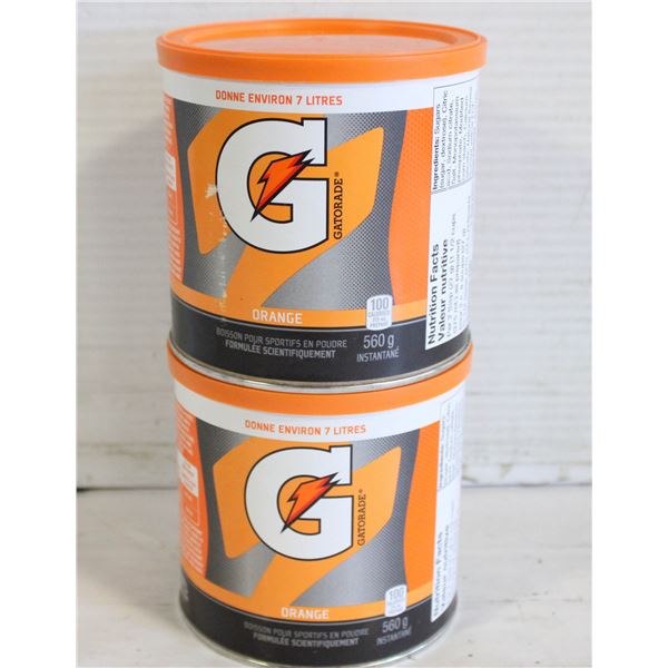 NEW 2 X 560G GATORADE ORANGE DRINK POWDER