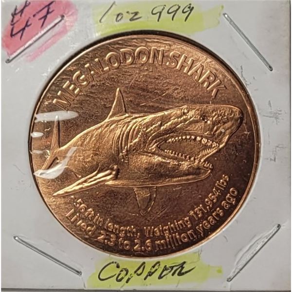 6)  ONE OUNCE OF PURE FINE COPPER WITH A