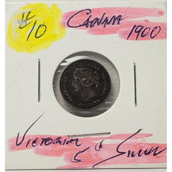 7)  CANADIAN 1900 VICTORIAN NICKLE, 92.5% SILVER.