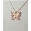 24)  ROSE GOLD COLORED BUTTERFLY PENDANT WITH