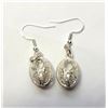 18)  SILVER TITANIUM OPEN WORK DROP EARRINGS