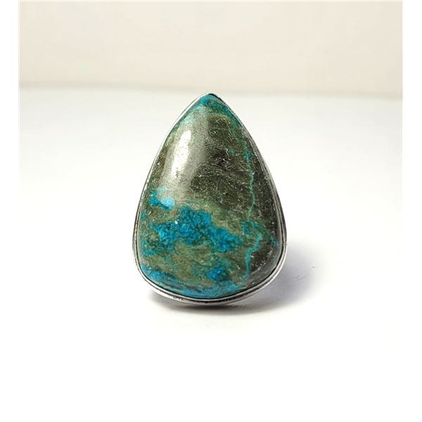 20)  PEAR SHAPED NATURAL CHRYSOCOLLA SIZE 7.5