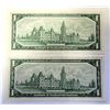 Image 2 : 4)  LOT OF 2 CANADIAN $1.00 BANKNOTES  WITH