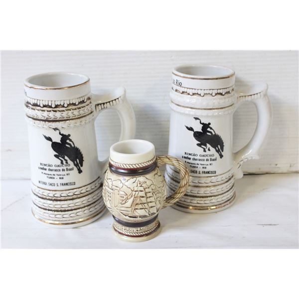 PAIR OF COWBOY SAO JOAQUIM BEEN STEINS