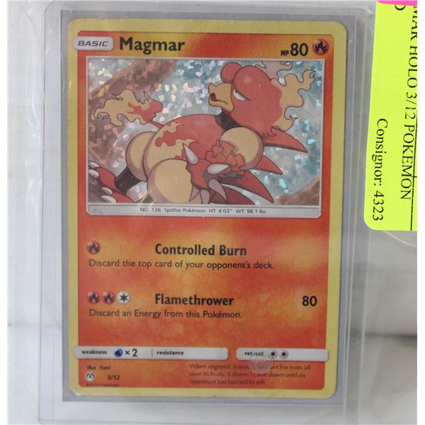 MAGMAR HOLO 3/12 POKEMON CARD