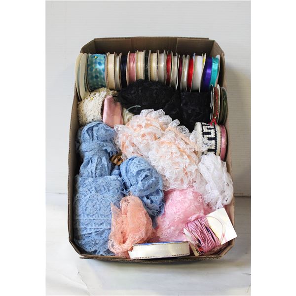 LARGE LOT FANCY LACE, RIBBON AND EDGING