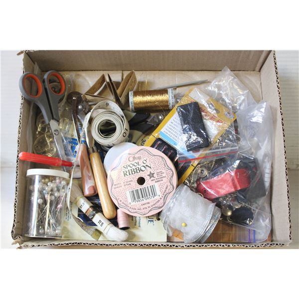 BOX SEWING ACCESSORIES-RIVETS, SCISSORS,