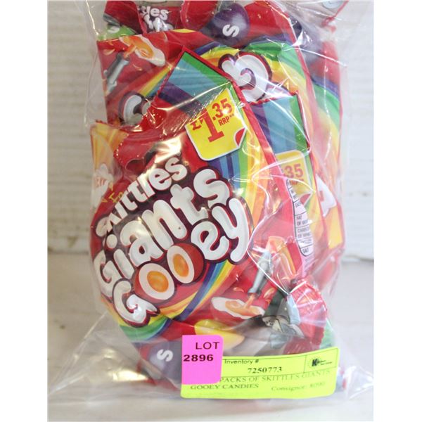 5 NEW PACKS OF SKITTLES GIANTS GOOEY CANDIES