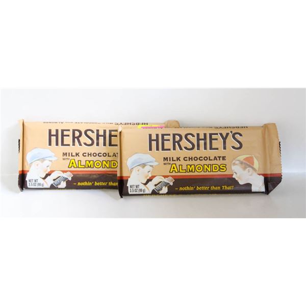 2 NEW HERSHEY'S MILK CHOCOLATE WITH ALMOND BARS