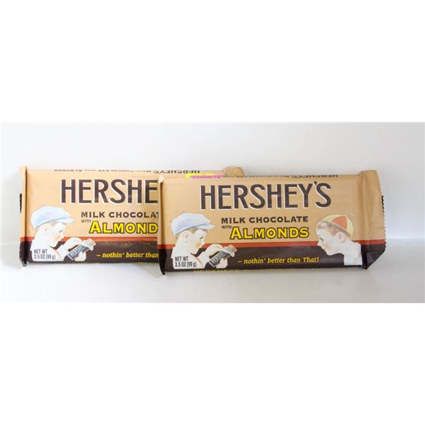 2 NEW HERSHEY'S MILK CHOCOLATE WITH ALMOND BARS