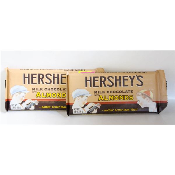 2 NEW HERSHEY'S MILK CHOCOLATE WITH ALMOND BARS