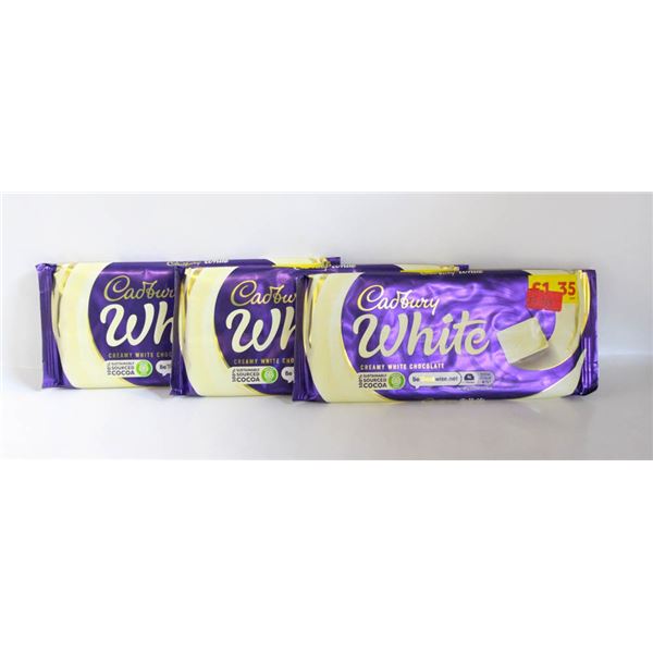 3 NEW CADBURY WHITE CHOCOLATE BARS 100G BARS