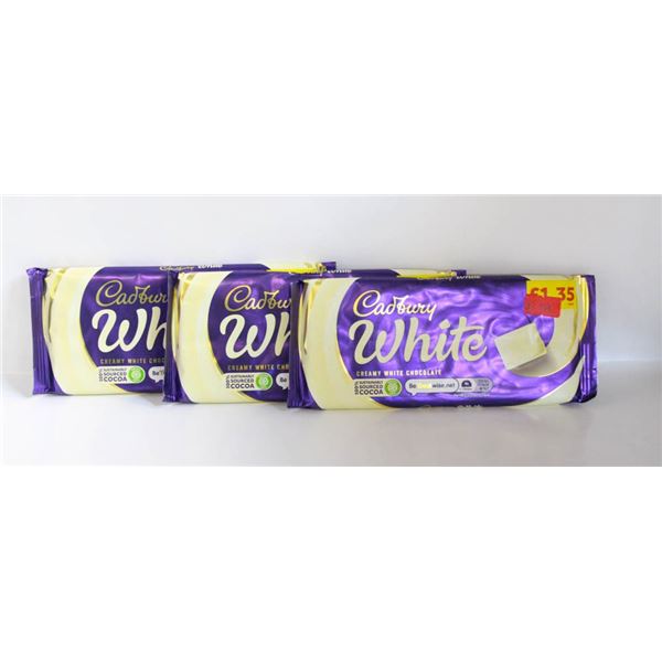 3 NEW CADBURY WHITE CHOCOLATE BARS 100G BARS