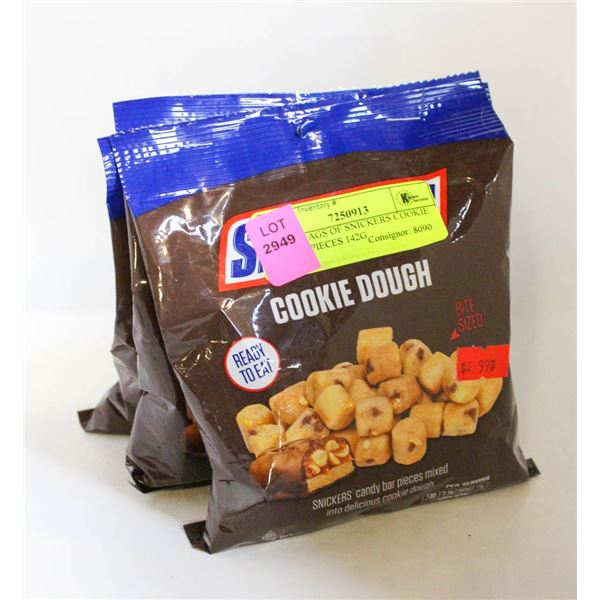 3 NEW BAGS OF SNICKERS COOKIE DOUGH PIECES 142G