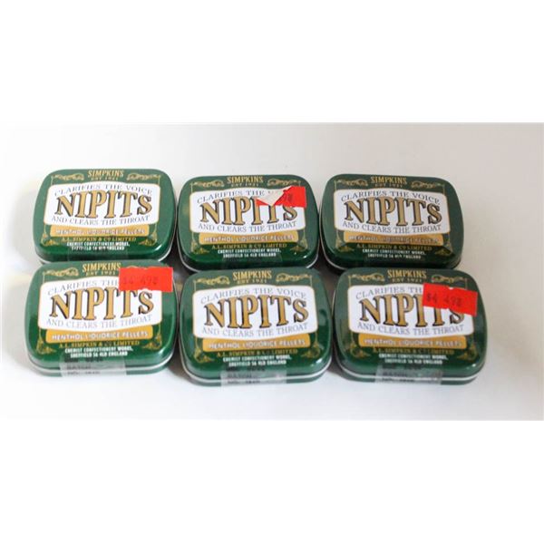 (6) NEW PACKS SIMPKINS NIPITS MENTOL