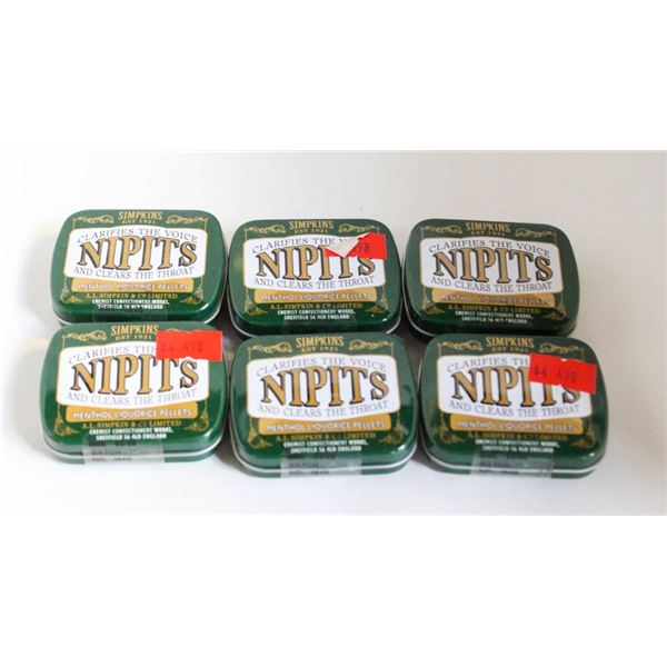 (6) NEW PACKS SIMPKINS NIPITS MENTOL