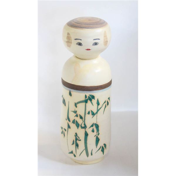 VINTAGE POTTERY KOKESHI SAKE BOTTLE 8.5"-  RARE