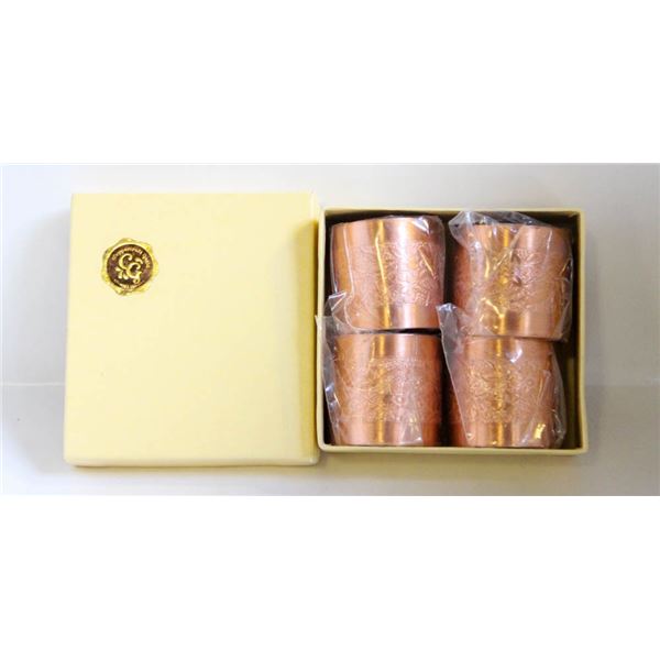 VINTAGE COPPERCRAFT NAPKIN RINGS- NEW- SET OF 4