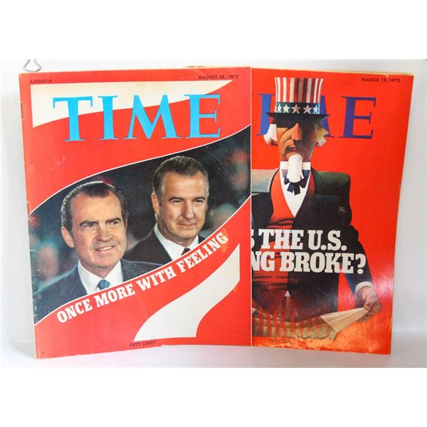 1972 VINTAGE TIME MAGAZINES- LOT OF 2