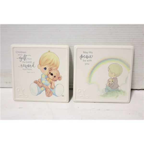 2 PRECIOUS MOMENTS DECOR SMALL TILE
