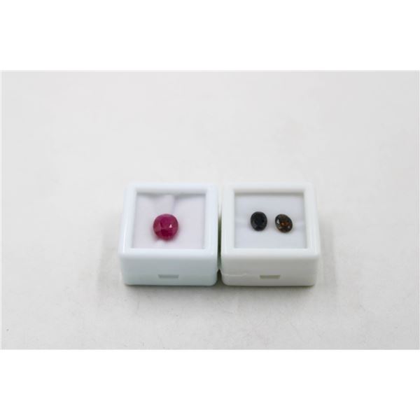 #180-HEATED RUBY 3.90CT & BROWN TOURMALINE 1.70CT