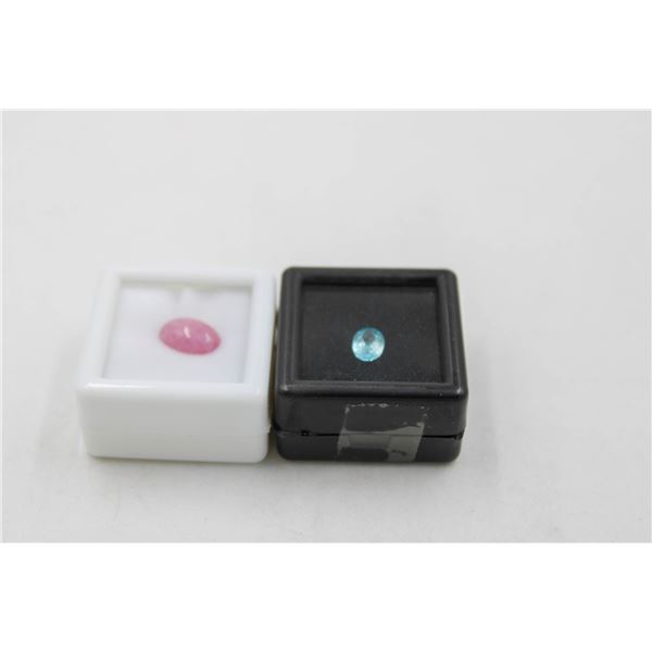 #176-HEATED RUBY 3.15 CT & BLUE ZIRCON 1.22CT