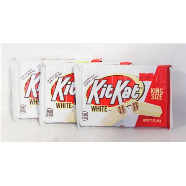 (3) SEALED KING SIZE KITKAT WHITE