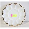 Image 1 : VINTAGE SCALLOPED MILK GLASS DEVILED EGG PLATE