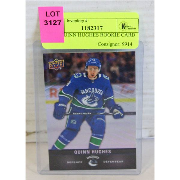 2019 QUINN HUGHES ROOKIE CARD