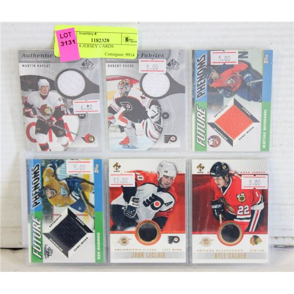 LOT OF 6 JERSEY CARDS