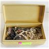BOX OF VINTAGE COSTUME JEWELRY