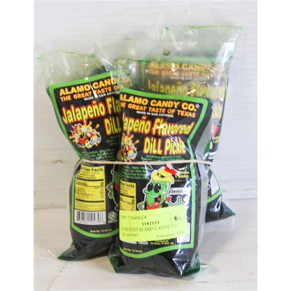 (3) SEALED ALAMO CANDY CO. JALAPENO