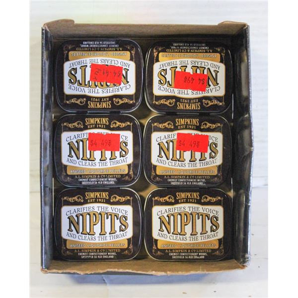 (6) NEW PACKS SIMPKINS NIPITS ANISEED