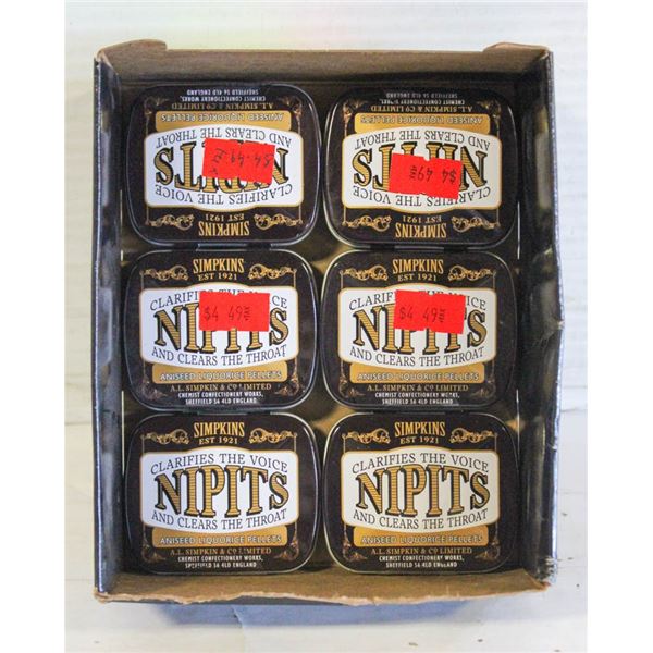 (6) NEW PACKS SIMPKINS NIPITS MENTOL