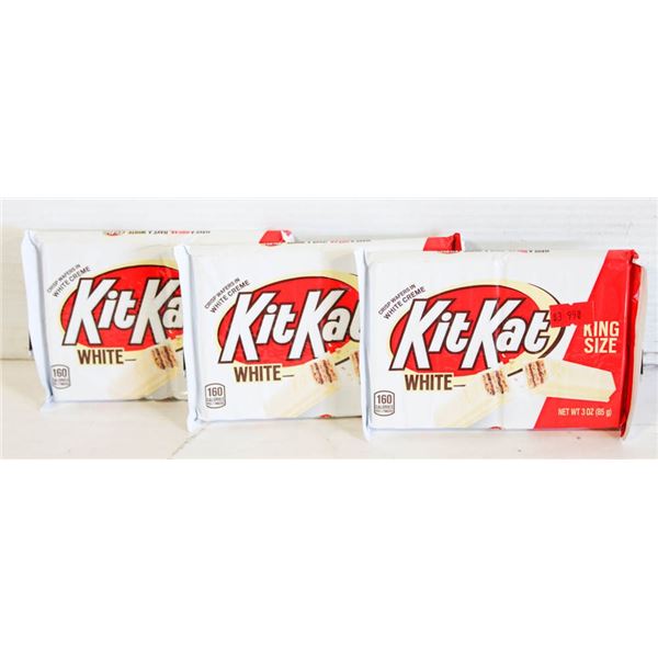 (3) SEALED KING SIZE KITKAT WHITE
