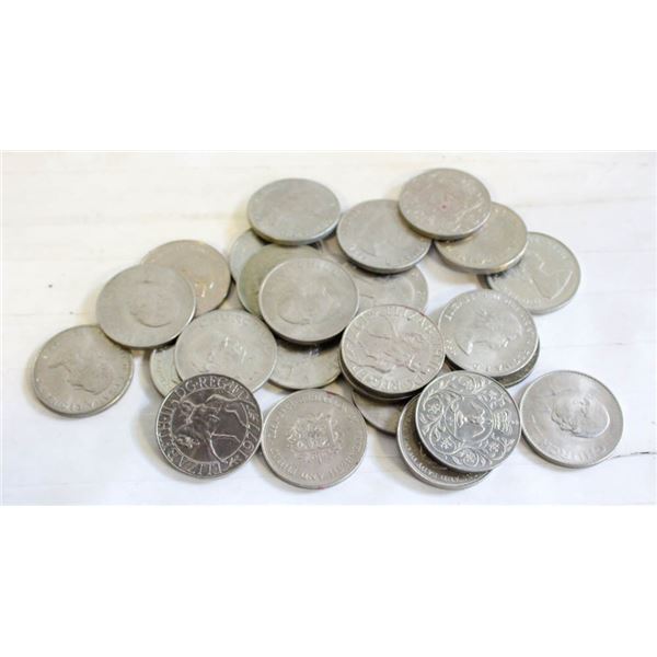 LOT OF 25 VINTAGE BREAT BRITAIN COMMEM. CROWNS
