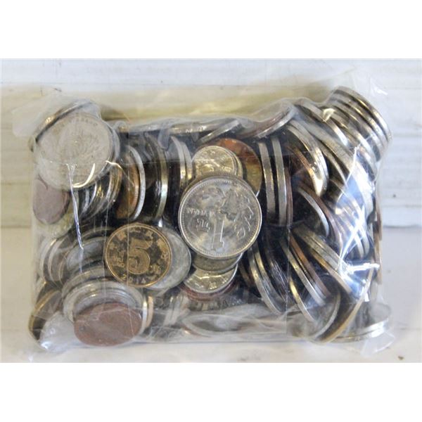 (2.5LBS) VARIOUS OLD WORLD COINS IN BAG