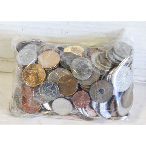 (2.5LBS) VARIOUS OLD WORLD COINS IN BAG