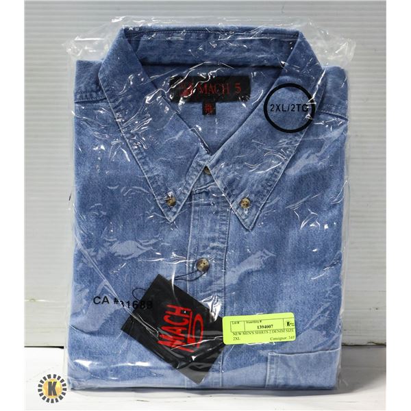 NEW MEN'S SHIRTS 2 DENIM SIZE 2XL