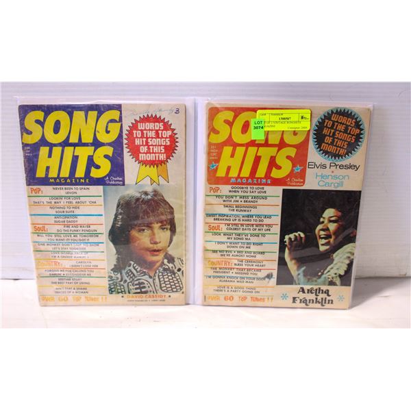 LOT OF 2 VINTAGE SONG HITS MAGAZINE