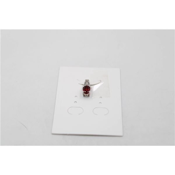 #202-NATURAL RED GARNET & CZ PENDANT
