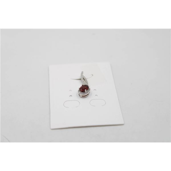 #205-NATURAL RED GARNET & CZ PENDANT