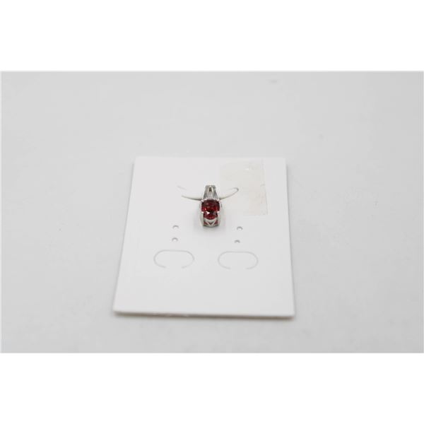 #209-NATURAL RED GARNET & CZ PENDANT